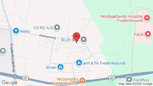 Erhvervslokaler til leje i Frederikssund - kort over placeringen