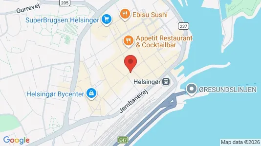 Erhvervslokaler til leje i Helsingør - kort over placeringen