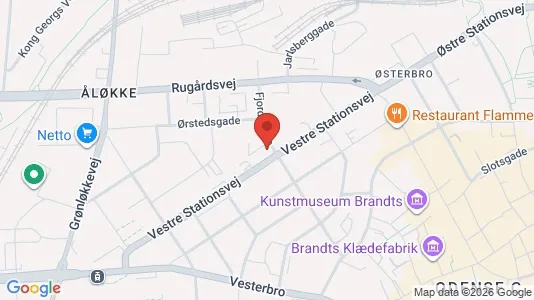 Erhvervslokaler til leje i Odense C - kort over placeringen