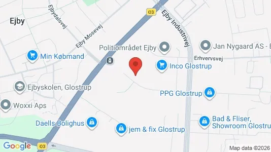 Erhvervslokaler til leje i Glostrup - kort over placeringen