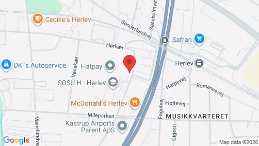 Erhvervslokaler til leje i Herlev - kort over placeringen
