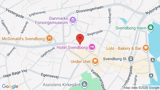 Erhvervslokaler til leje i Svendborg - kort over placeringen