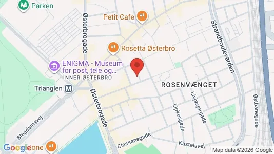 Erhvervslokaler til leje i Østerbro - kort over placeringen
