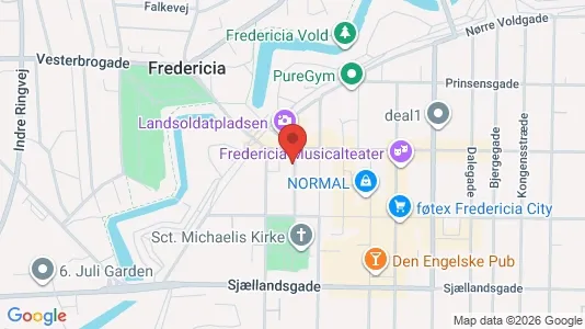 Erhvervslokaler til leje i Fredericia - kort over placeringen