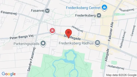 Erhvervslokaler til leje i Frederiksberg - kort over placeringen
