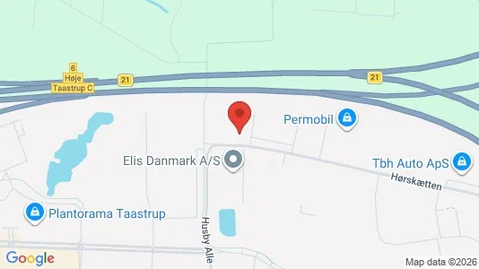 Erhvervslokaler til leje i Taastrup - kort over placeringen