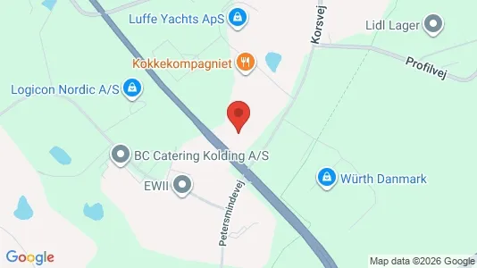 Erhvervslokaler til leje i Kolding - kort over placeringen