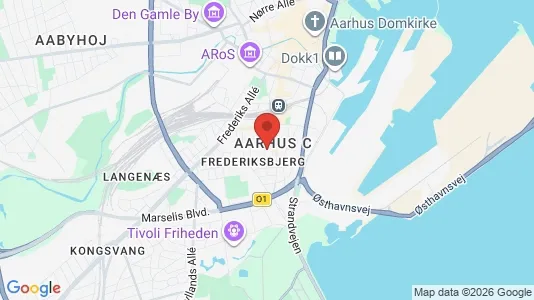 Erhvervslokaler til leje i Århus C - kort over placeringen