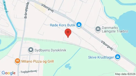 Erhvervslokaler til leje i Skive - kort over placeringen