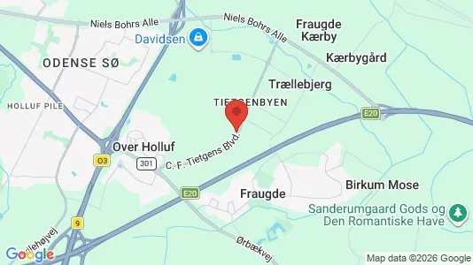 Erhvervslokaler til leje i Odense SØ - kort over placeringen