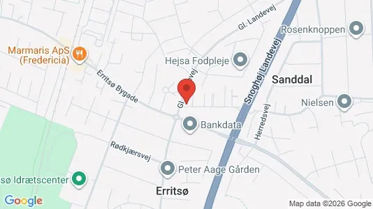 Erhvervslokaler til leje i Fredericia - kort over placeringen
