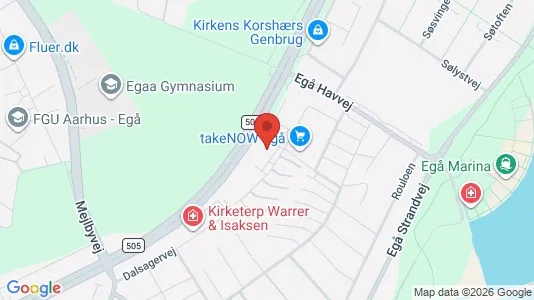 Erhvervslokaler til leje i Egå - kort over placeringen