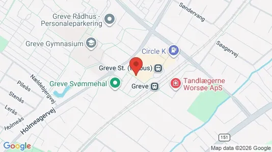 Erhvervslokaler til leje i Greve - kort over placeringen