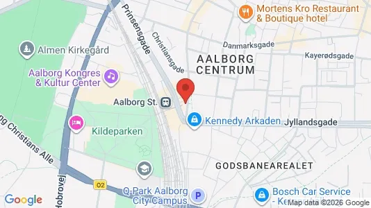 Erhvervslokaler til leje i Aalborg Centrum - kort over placeringen