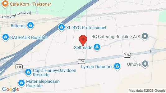 Erhvervslokaler til leje i Roskilde - kort over placeringen