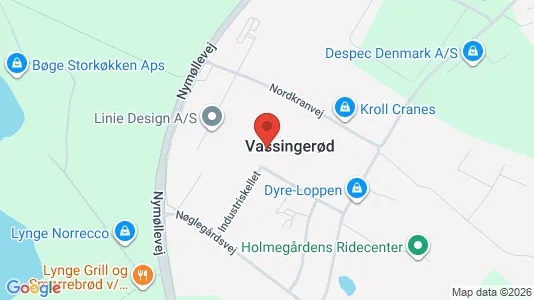 Erhvervslokaler til leje i Lynge - kort over placeringen