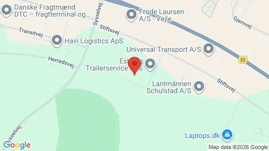 Erhvervslokaler til leje i Vejle Centrum - kort over placeringen