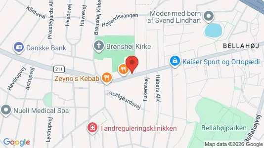 Erhvervslokaler til leje i Brønshøj - kort over placeringen