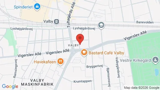 Erhvervslokaler til leje i Valby - kort over placeringen