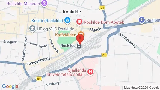 Erhvervslokaler til leje i Roskilde - kort over placeringen