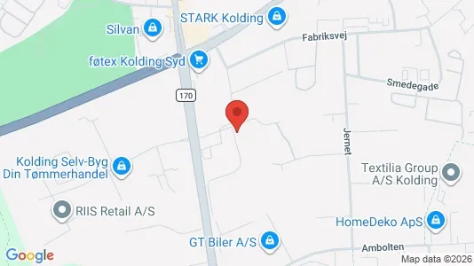 Erhvervslokaler til leje i Kolding - kort over placeringen