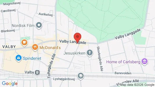 Erhvervslokaler til leje i Valby - kort over placeringen