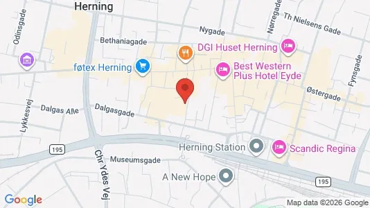 Erhvervslokaler til leje i Herning - kort over placeringen