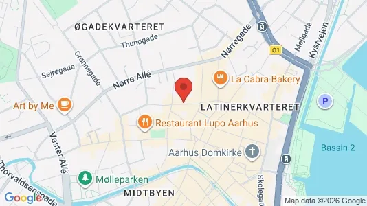 Erhvervslokaler til leje i Århus C - kort over placeringen