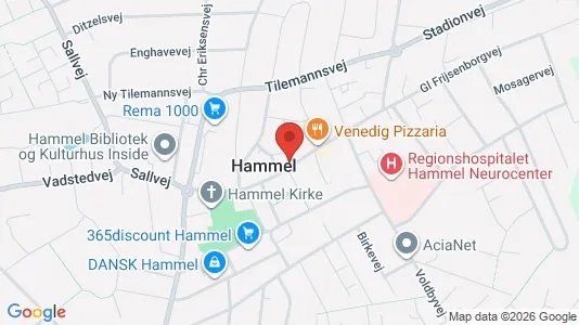 Erhvervslokaler til leje i Hammel - kort over placeringen
