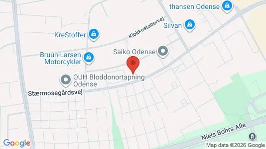 Erhvervslokaler til leje i Odense M - kort over placeringen