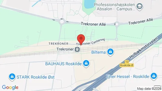 Erhvervslokaler til leje i Roskilde - kort over placeringen