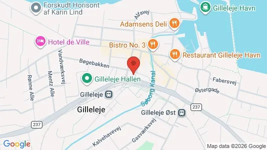 Erhvervslokaler til leje i Gilleleje - kort over placeringen