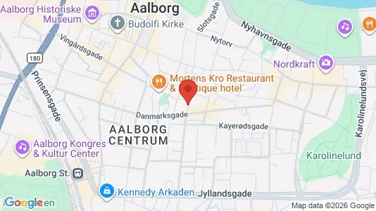 Erhvervslokaler til leje i Aalborg Centrum - kort over placeringen