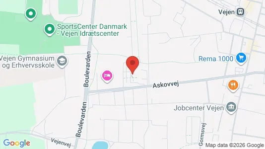 Erhvervslokaler til leje i Vejen - kort over placeringen