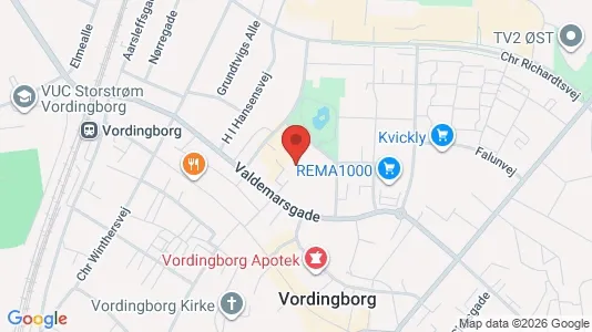 Erhvervslokaler til leje i Vordingborg - kort over placeringen