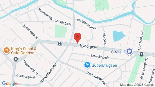 Erhvervslokaler til leje i Odense C - kort over placeringen