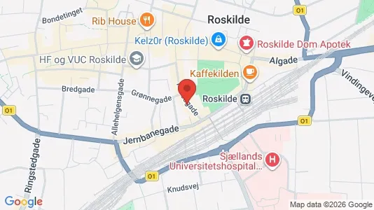 Erhvervslokaler til leje i Roskilde - kort over placeringen
