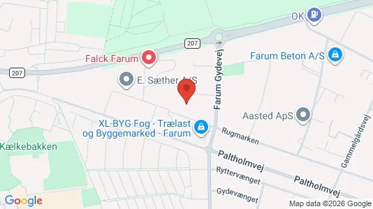 Erhvervslokaler til leje i Farum - kort over placeringen