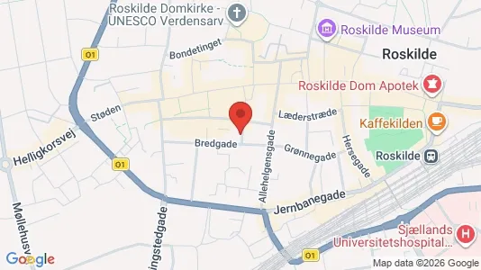 Erhvervslokaler til leje i Roskilde - kort over placeringen