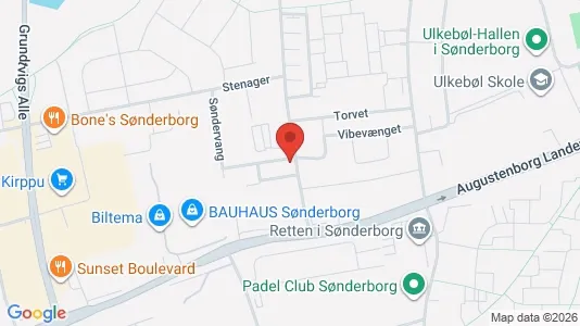 Erhvervslokaler til leje i Sønderborg - kort over placeringen
