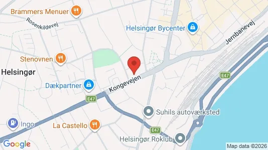 Erhvervslokaler til leje i Helsingør - kort over placeringen