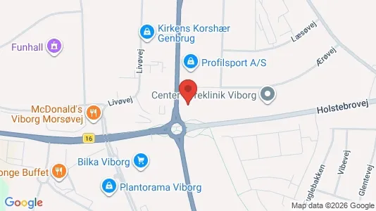 Erhvervslokaler til leje i Viborg - kort over placeringen
