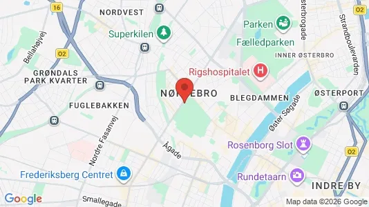 Restaurantlokaler til leje i Nørrebro - kort over placeringen