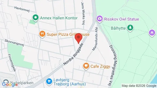 Kliniklokaler til leje i Århus N - kort over placeringen