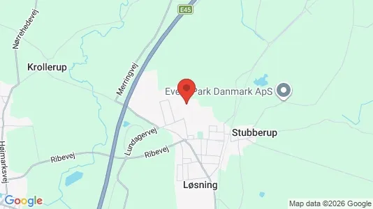 Værkstedslokaler til leje i Løsning - kort over placeringen