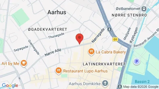 Erhvervslokaler til leje i Århus C - kort over placeringen