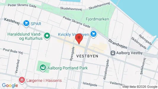 Erhvervslokaler til leje i Aalborg Centrum - kort over placeringen
