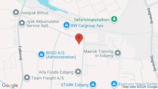 Kontorhoteller til leje i Esbjerg Centrum - kort over placeringen