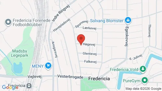 Kontorhoteller til leje i Fredericia - kort over placeringen