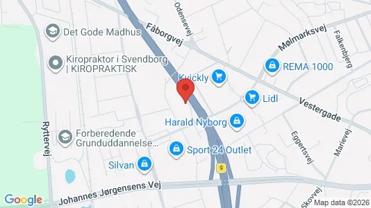 Kontorhoteller til leje i Svendborg - kort over placeringen